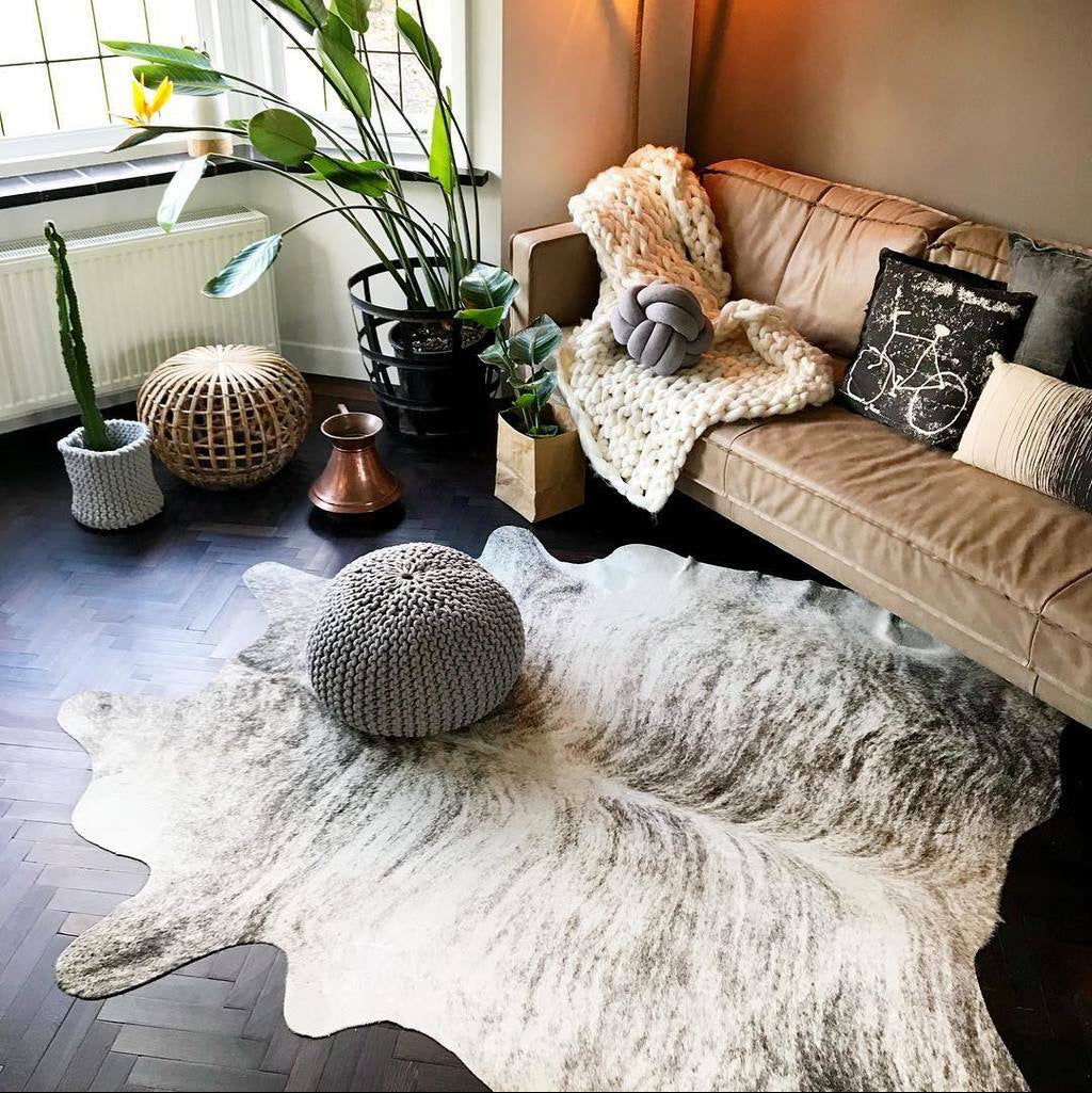 Light Brindle Brazilian Cowhide Rug: XL