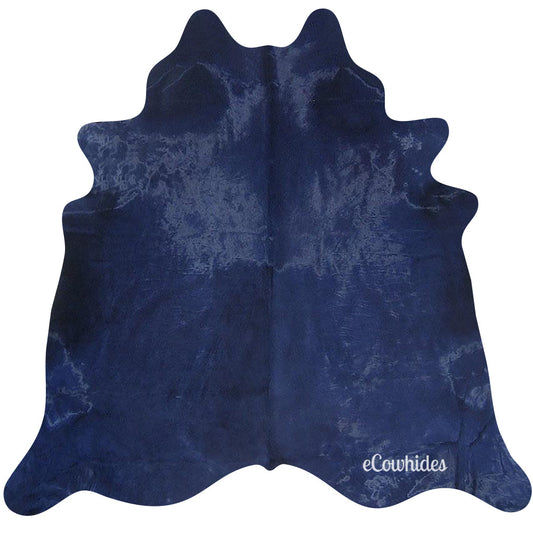 Navy Blue Dyed Cowhide Rug