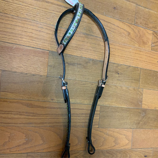 HAIR ON LIME GREEN CRYSTAL ONE EAR