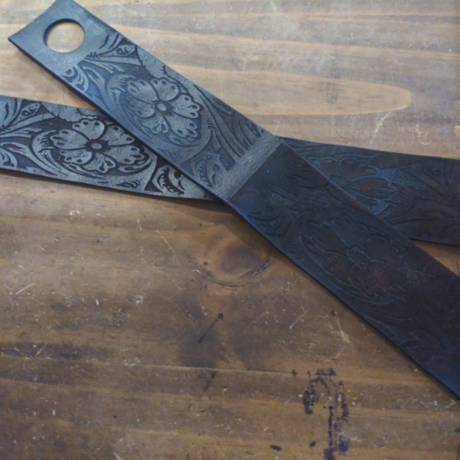 Floral Antiqued Straight Slobber Straps 1 pr