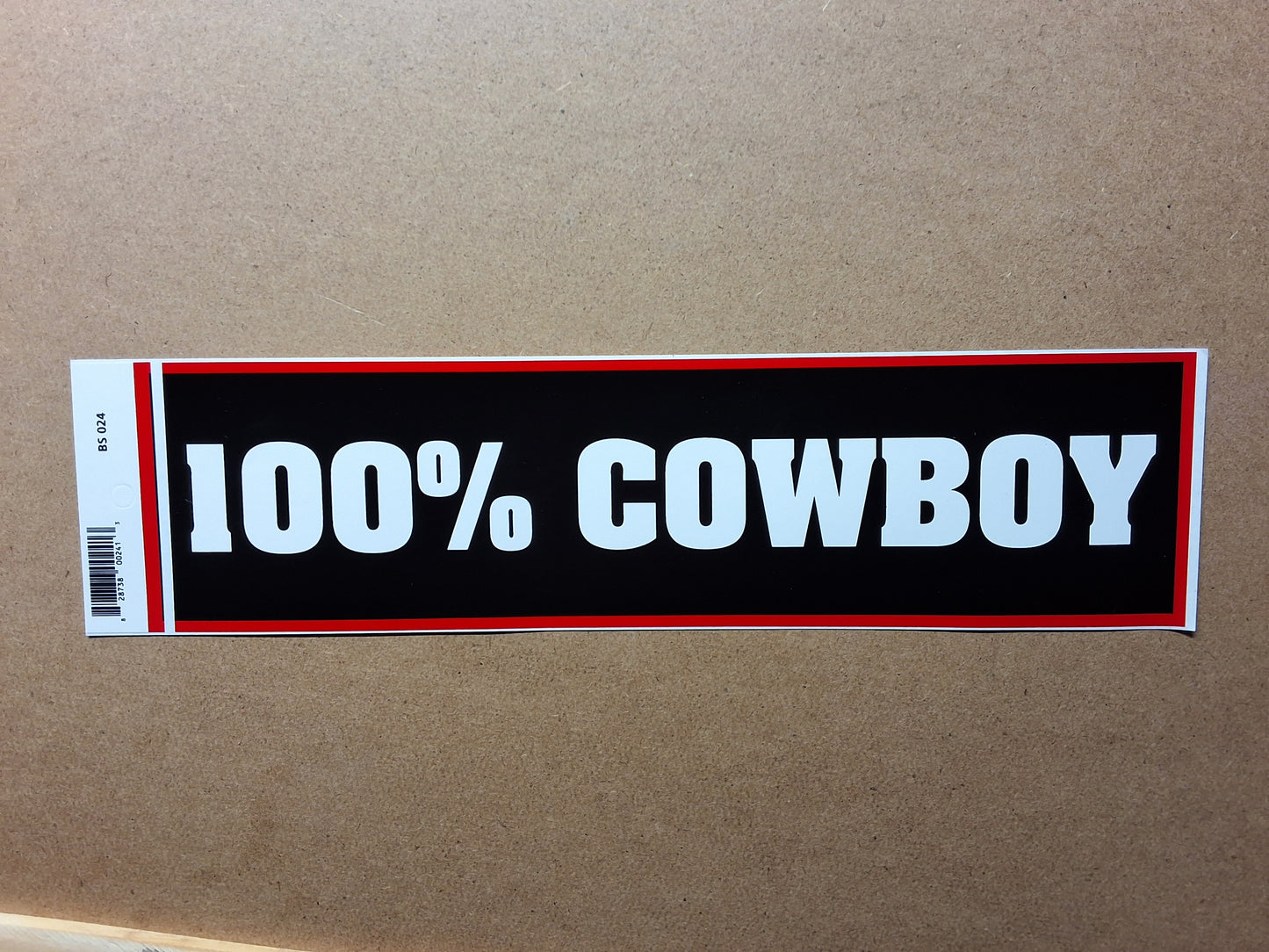 100% Cowboy Bumper Sticker