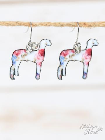 Floral Sheep Earrings