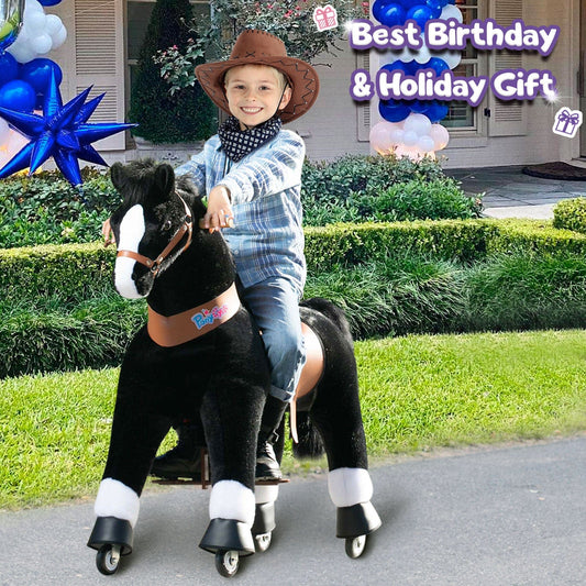 PonyCycle® Large Ride On Horse Toy - Black