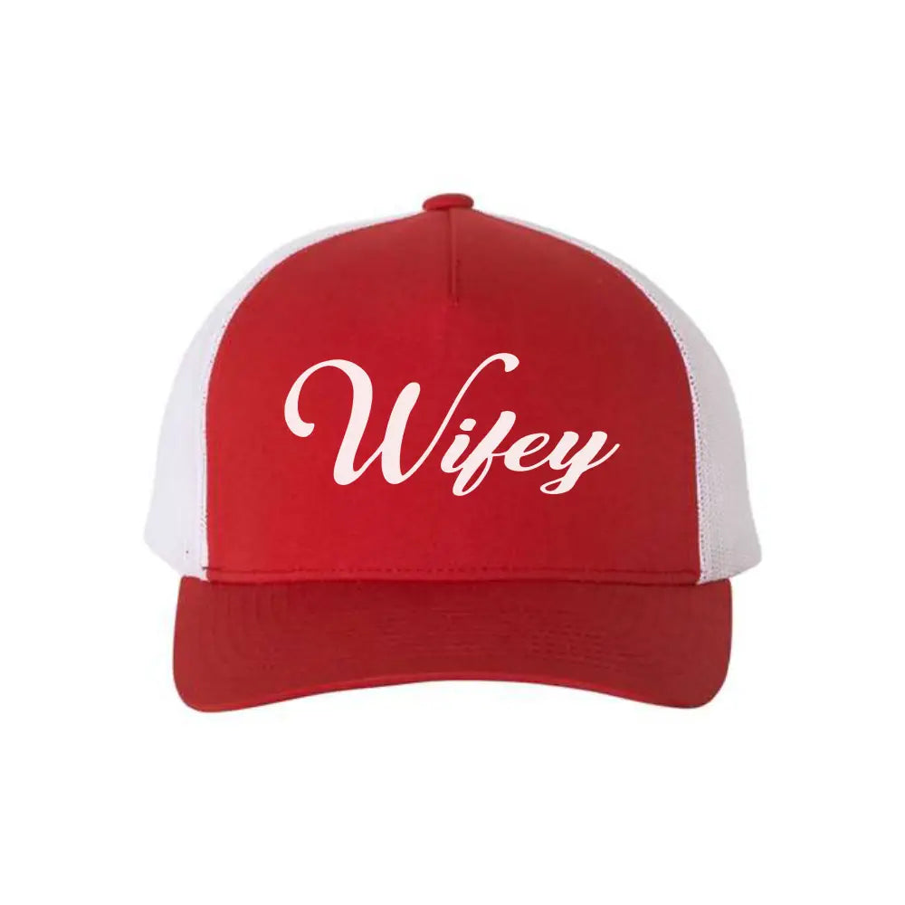 Embroidered Wifey Trucker Hat – Classic Mesh Cap for Wedding or Anniversary