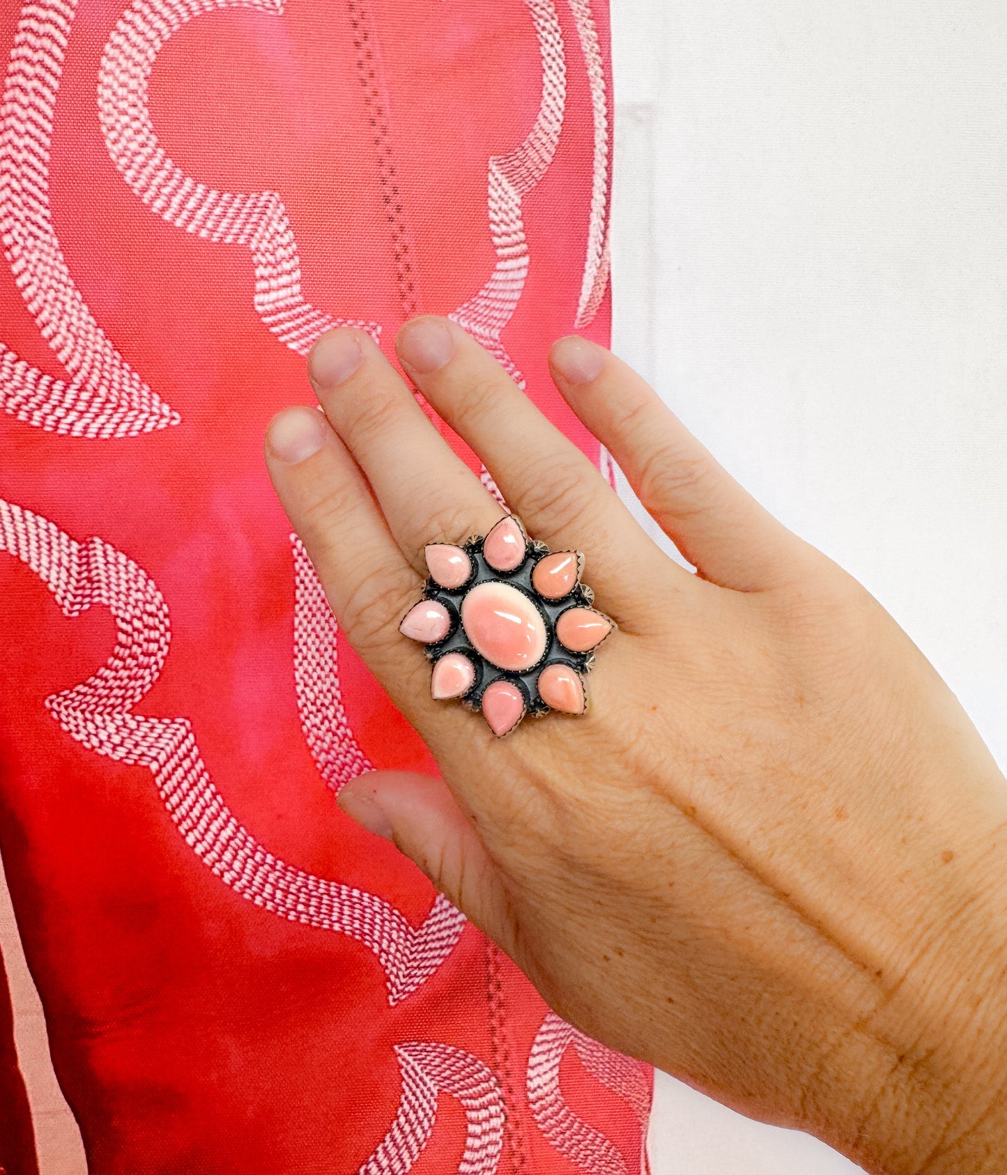 Pink Conch Starburst Ring