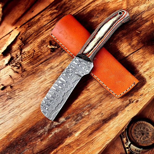 Custom Handmade Bull Cutter Knife – Damascus Steel Blade