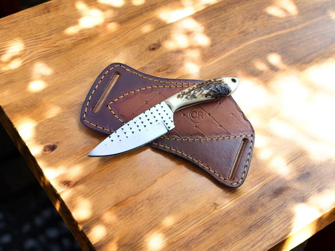 Handmade Cowboy Knife – Rasp Tool Steel & Antler Handle