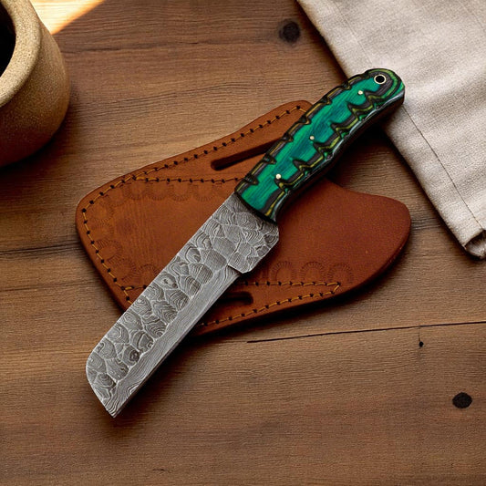 Custom Handmade Damascus Bull Cutter Knife 8.5"