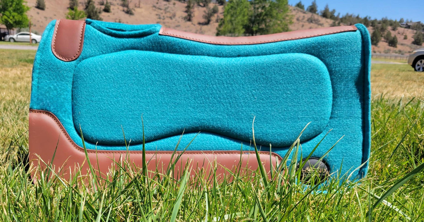 1" thick - 28"Lx30"W - Wool Blend with Gel - Teal