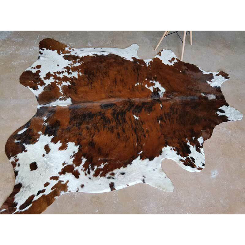 Cowhide Rug Tricolor Brindle Mix