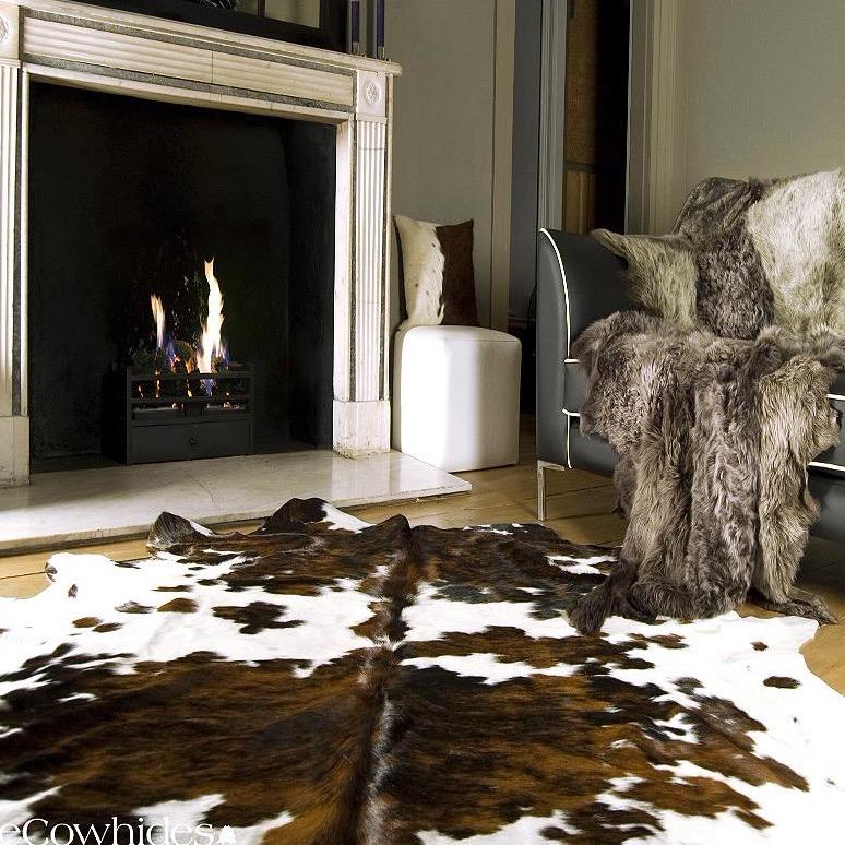 Tricolor Brazilian Cowhide Rug: XXL