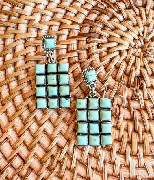 Kingman Turquoise Grid Earrings