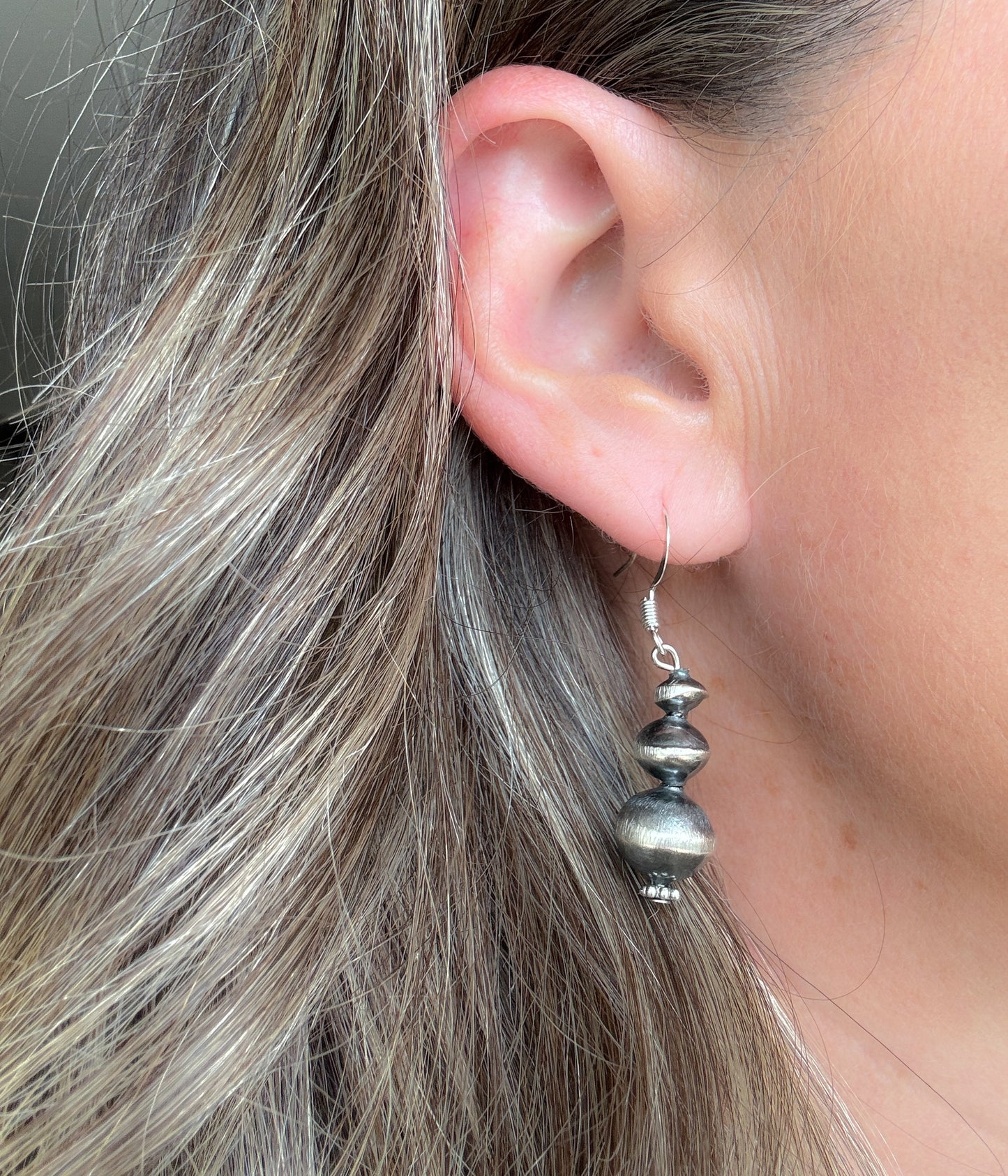 Saucer Authentic Navajo Pearl Earrings