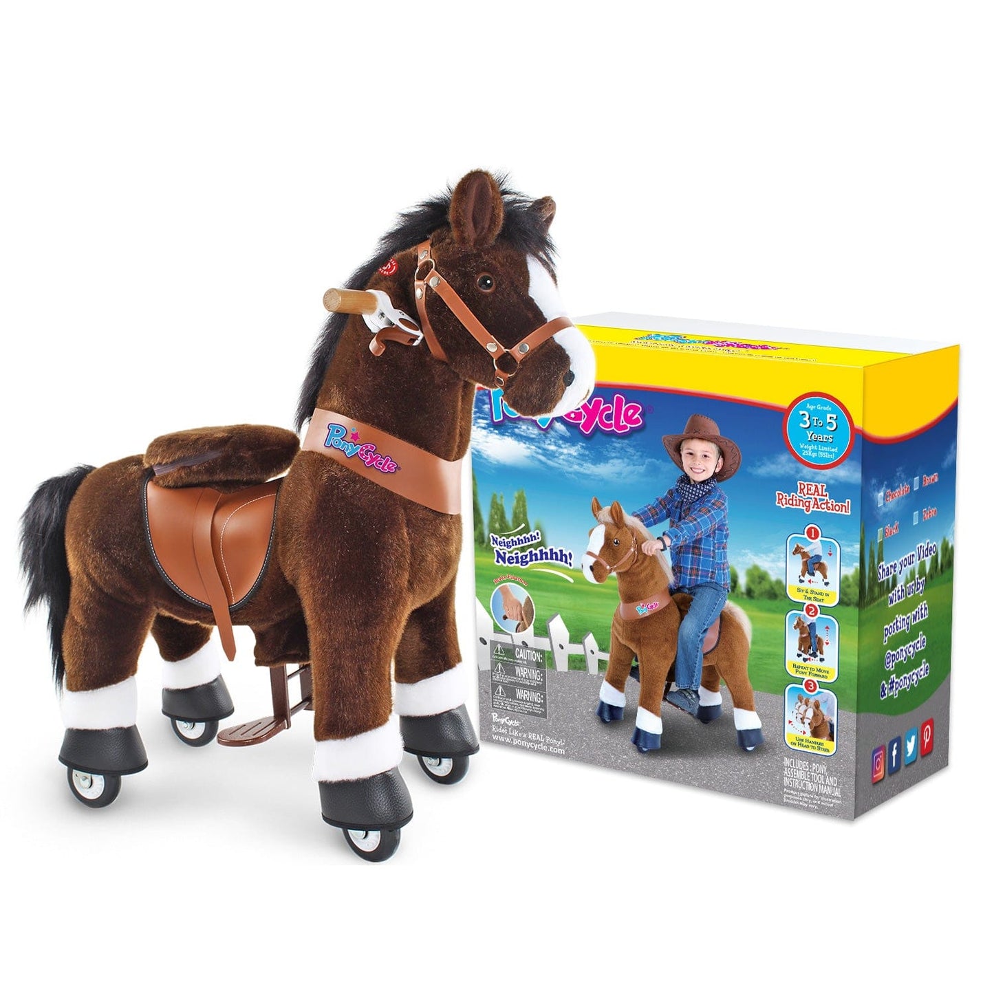 Model U® Ride On Horse Toy Age 3-4 Chocolate