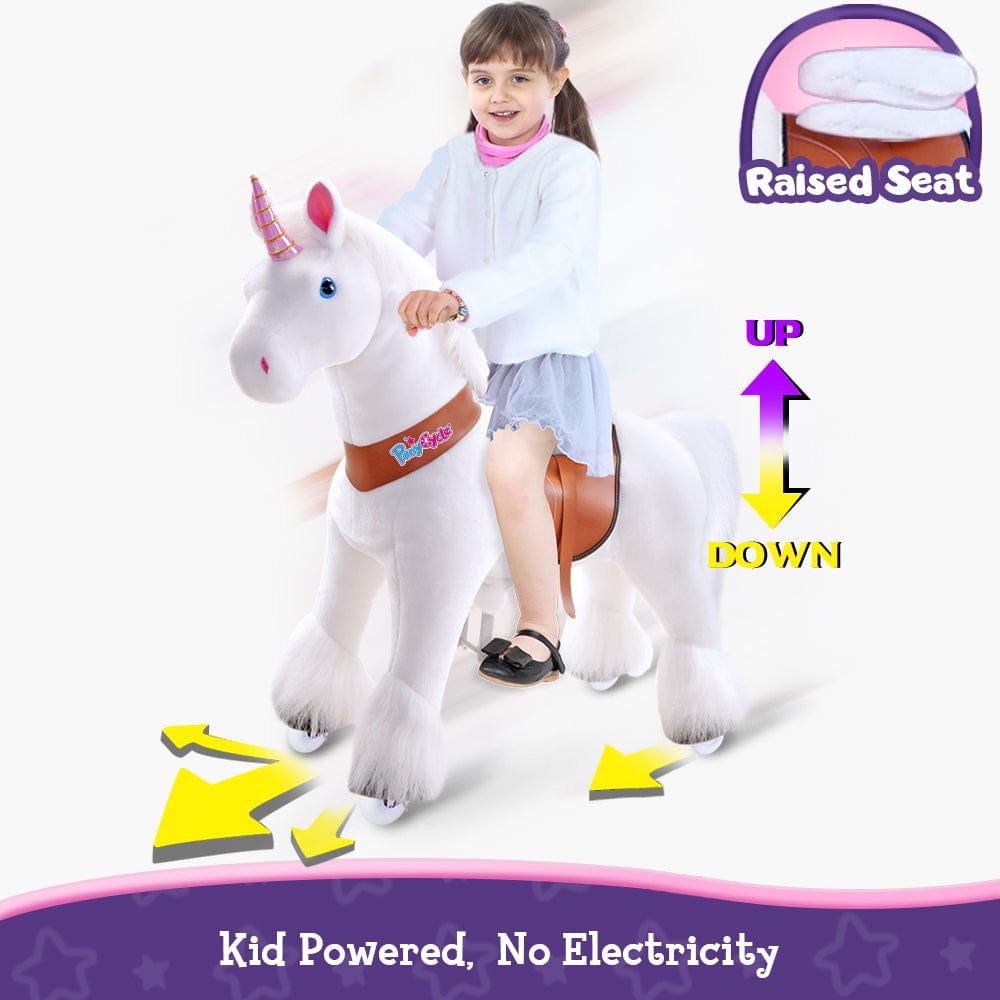 Model U® Unicorn Riding Toy For Age 4-7 White