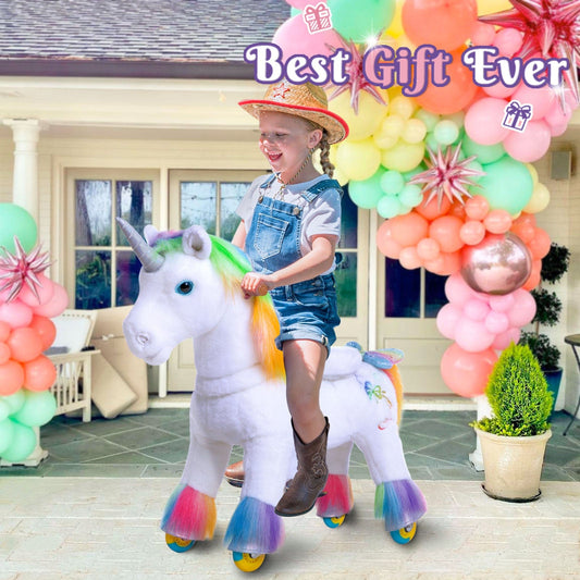 Model X® Ride on Rainbow Unicorn for Age 4-7