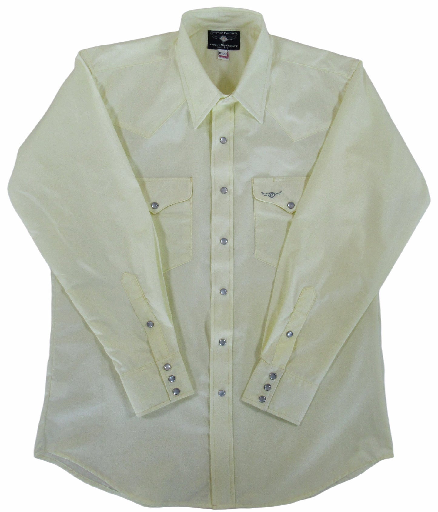 Flying R Ranchwear - Western Solid - Pale Yellow - Long Sleeve Snaps