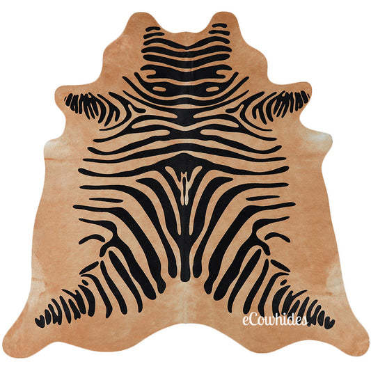 Caramel Zebra Cowhide Rug