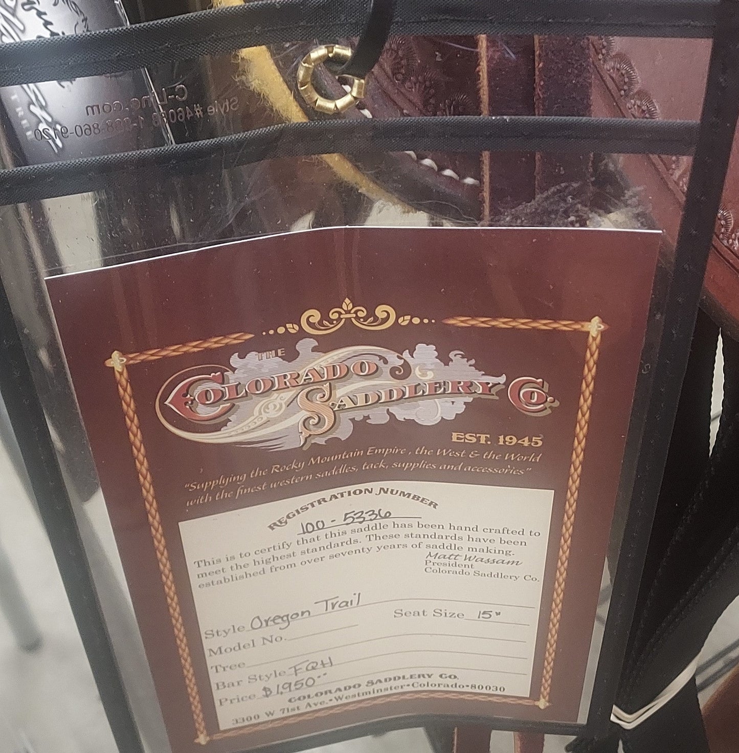 Bear Valley Oregon Trail Saddle 15"