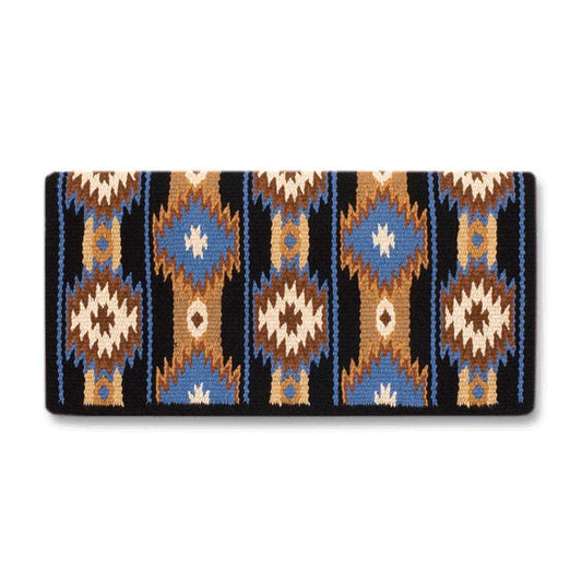 Mayatex 1463-9 38x34 "2x2" Wool Blanket NAVY TAN BLUE