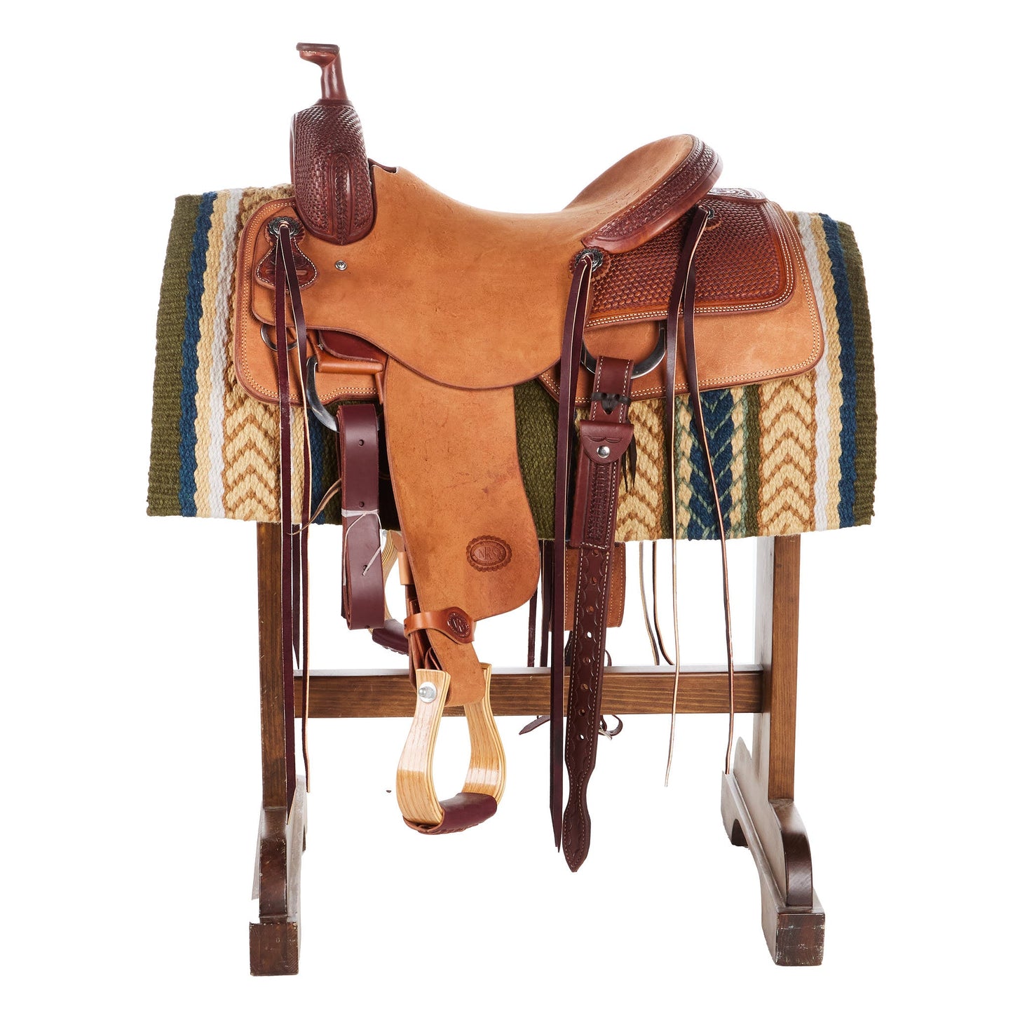1425-7 Iron Horse 36x34 New Zealand Wool Saddle Blanket MULTI