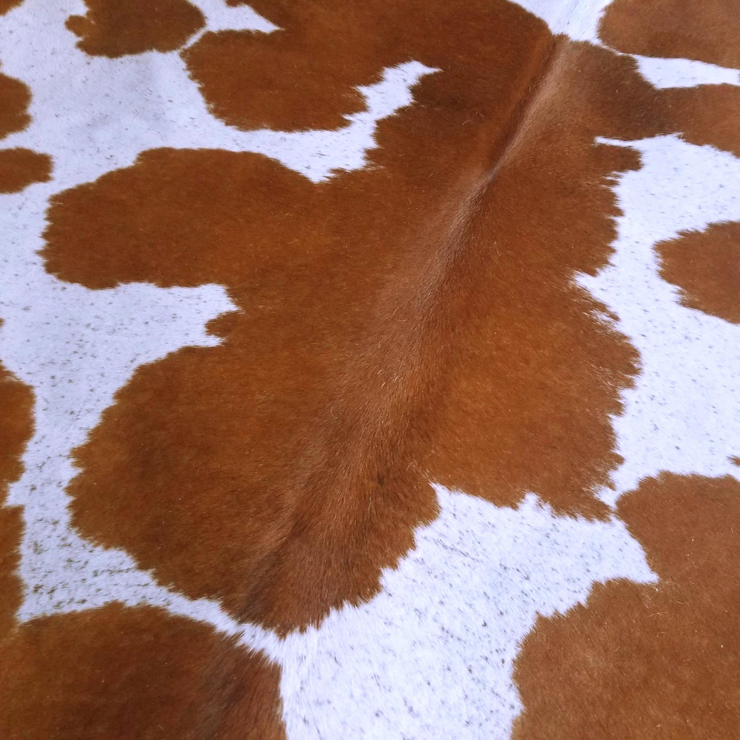 Brown and White Brazilian Cowhide Rug: LARGE