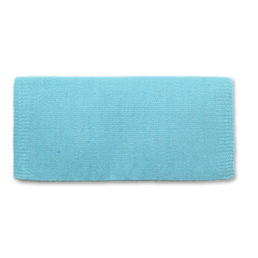 1314C-76 San Juan Solid Aqua 38x34 New Zealand Wool Saddle Blanket AQUA