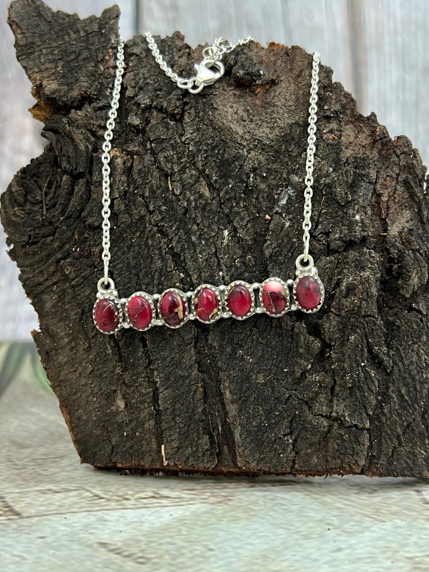 Handmade Sterling Silver Dahlia Rose Necklace with Signed Nizhoni (4)