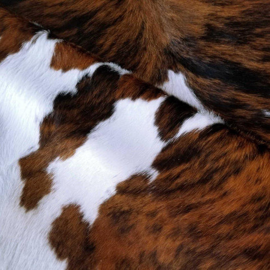 Cowhide Rug Tricolor Brindle Mix