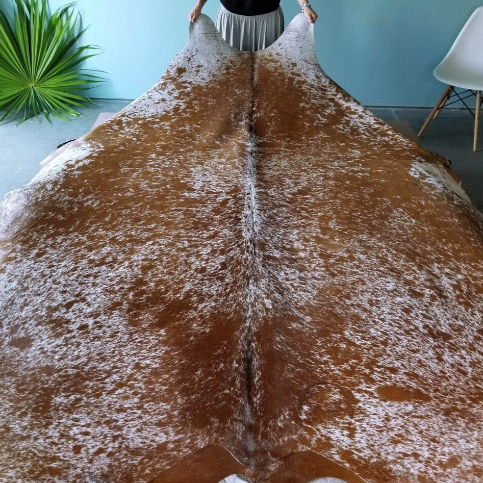 Salt and Pepper Brown Brazilian Cowhide Rug: XL