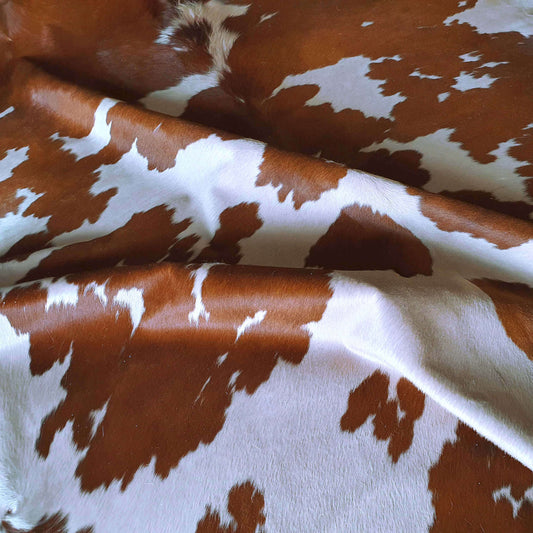 Brown and White Brazilian Cowhide Rug: XL