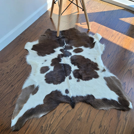 Chocolate and White Calf Hides