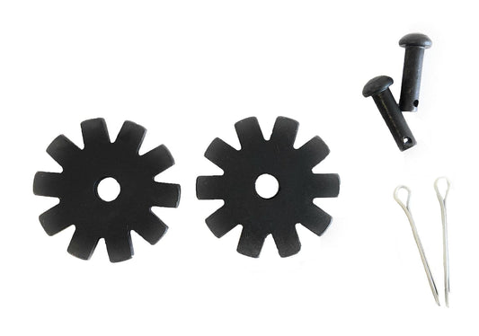 AJ Tack 1 3/16" 10 Point Blunt Spur Rowel Package, Black Steel