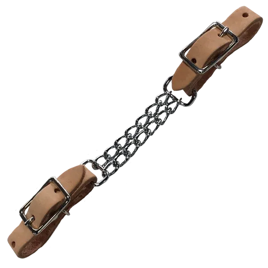 Leather Double Chain Curb Strap