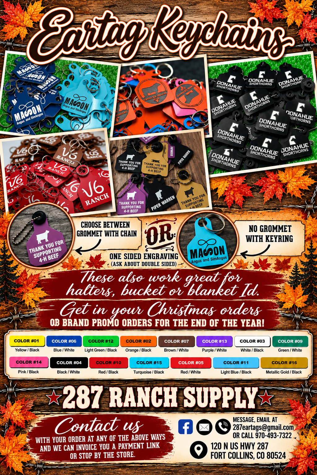 Eartag Keychains Fall Special