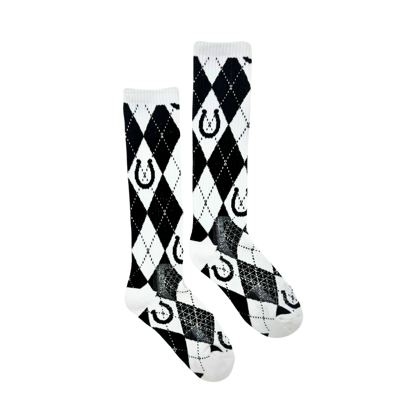 Lucky Argyle Blk/White Performance Socks