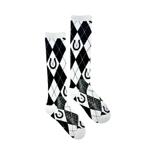 Lucky Argyle Blk/White Performance Socks