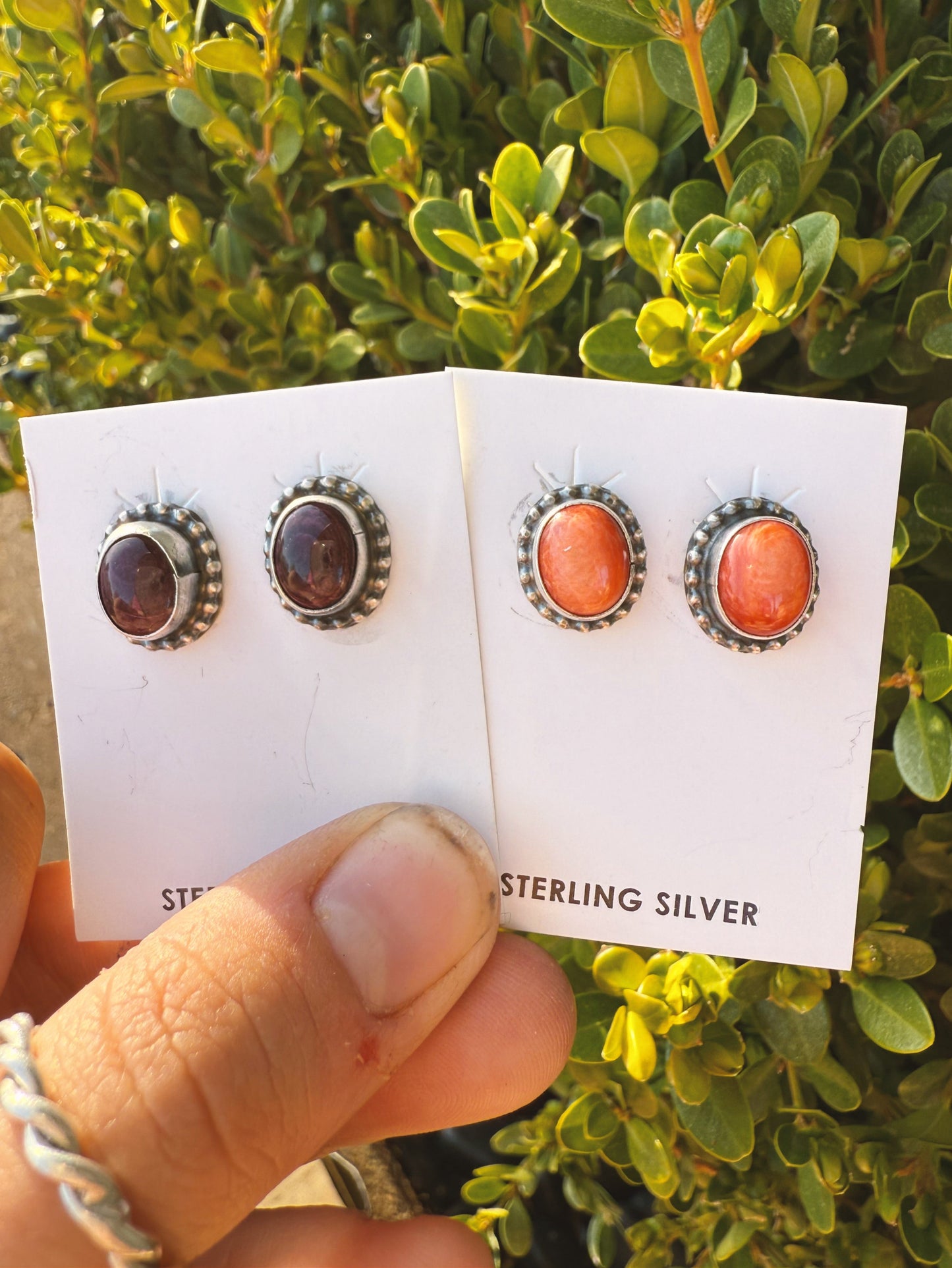 Purple Spiny Oyster Desert Stud Earrings