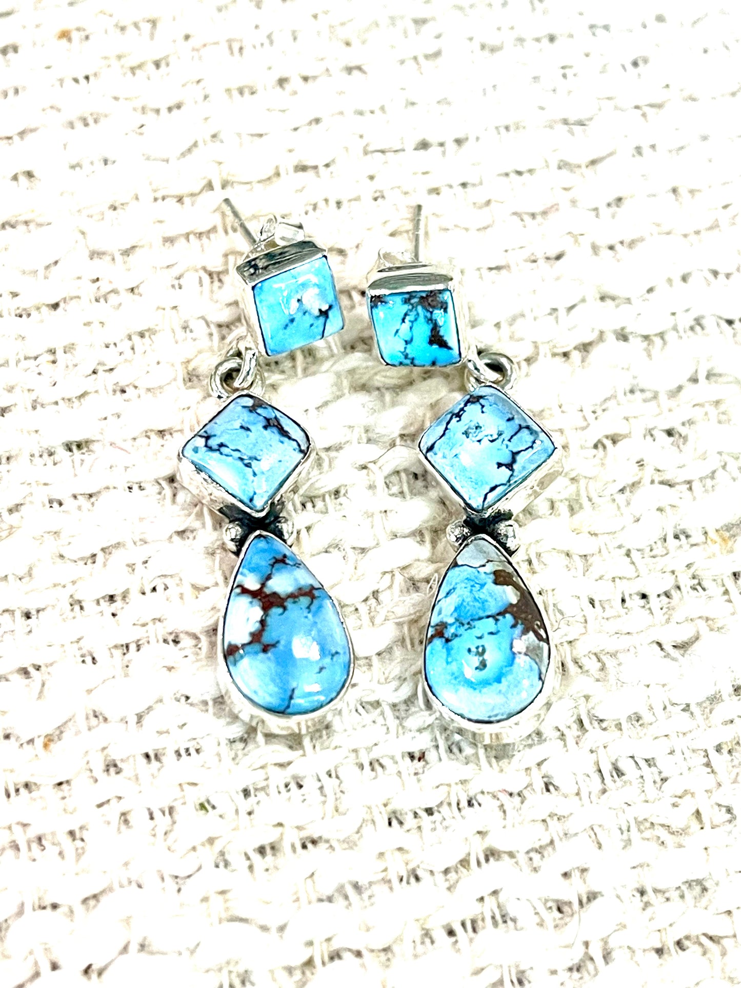 Handcrafted Sterling Silver & Golden Hills Post Dangle Earrings