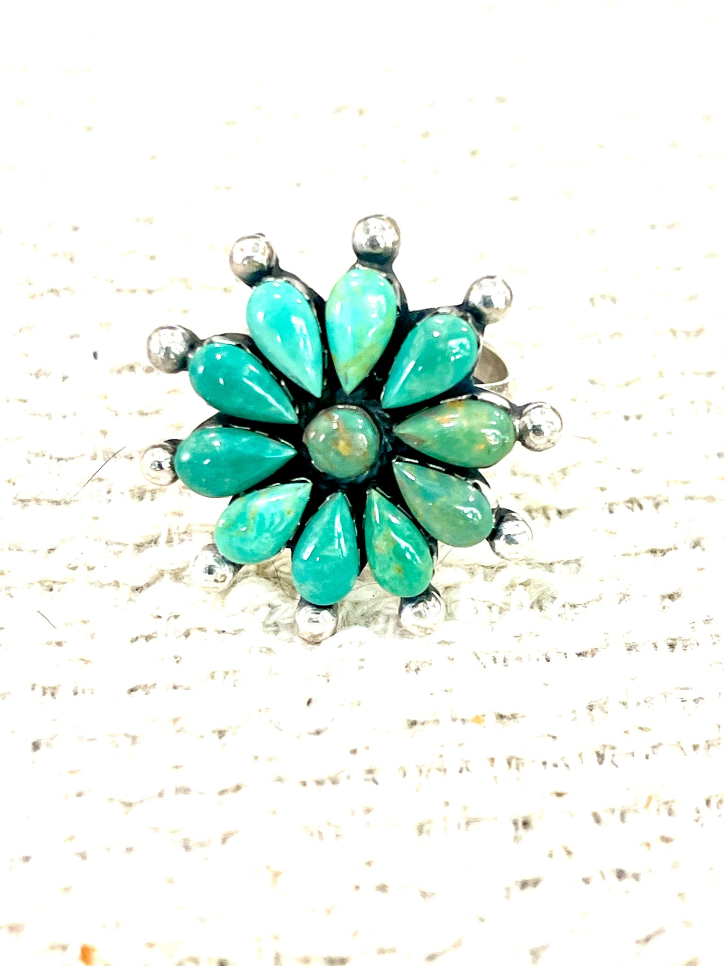 Handcrafted Sterling Silver & Kingman Turquoise Adjustable Ring