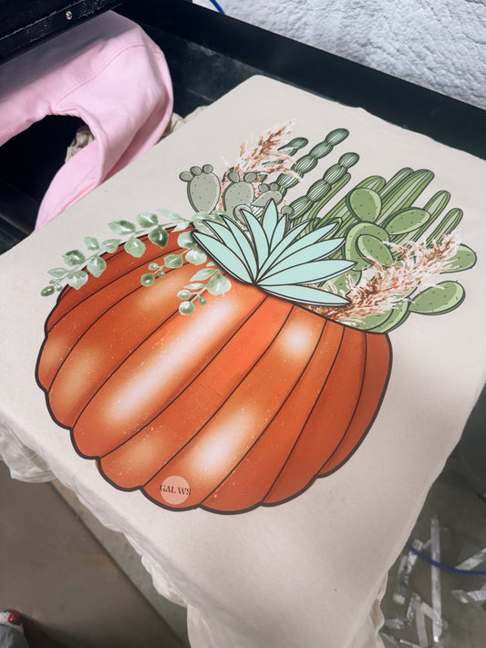 Pumpkin pot with cactus tee or sweatshirt