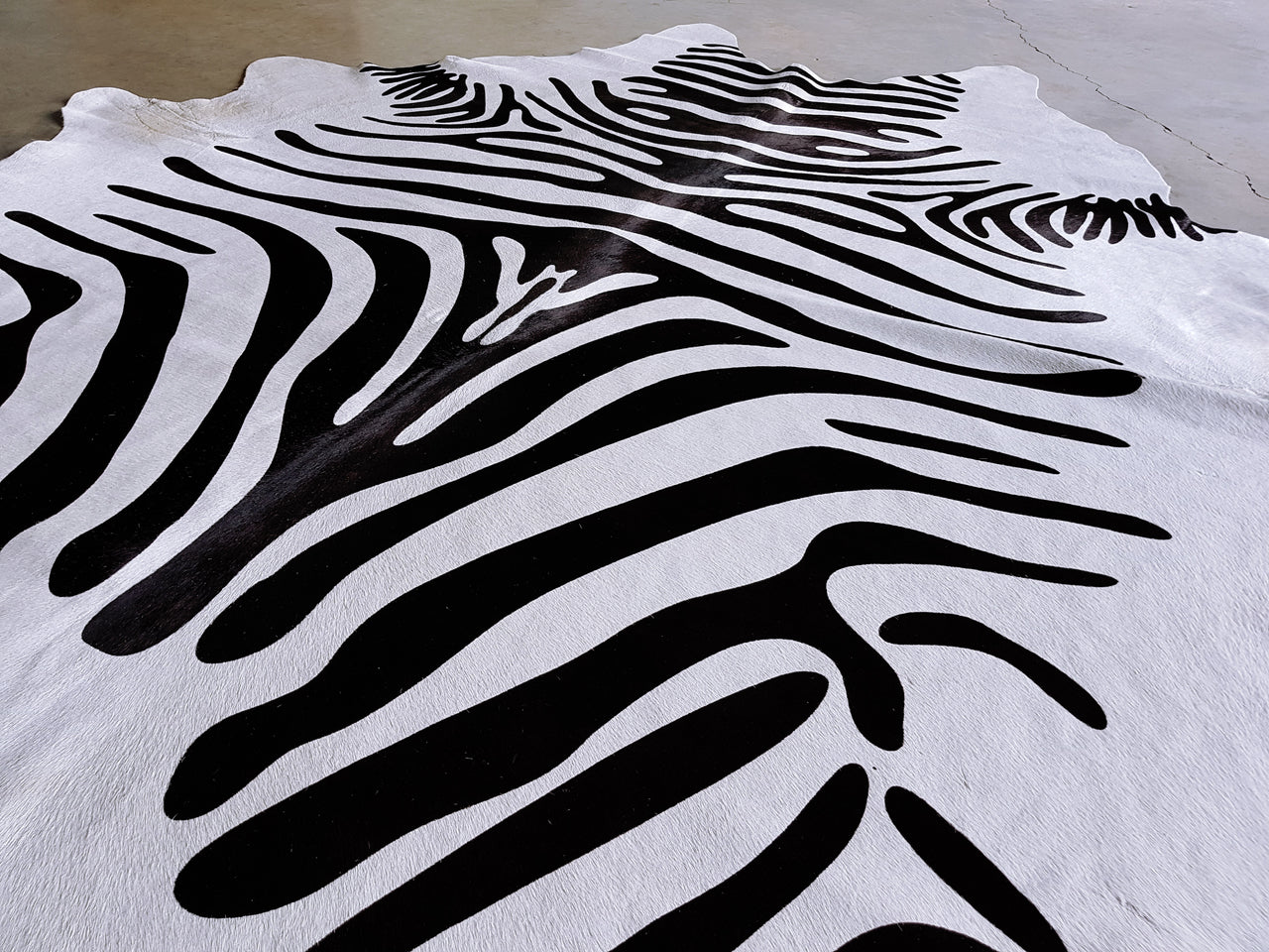 Zebra Cowhide Rug
