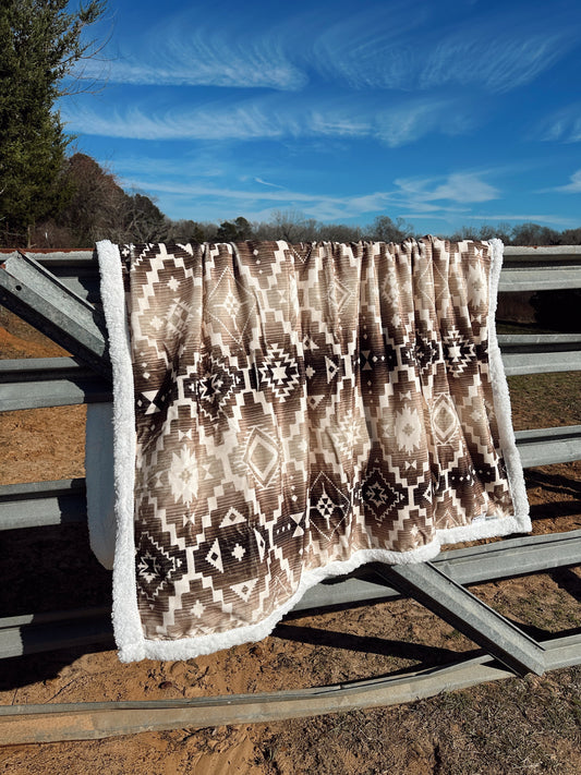 The Chalet Campfire Sherpa Throw Blanket