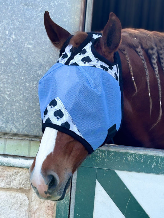 Smokin Spades Fly Mask -Blue Mesh