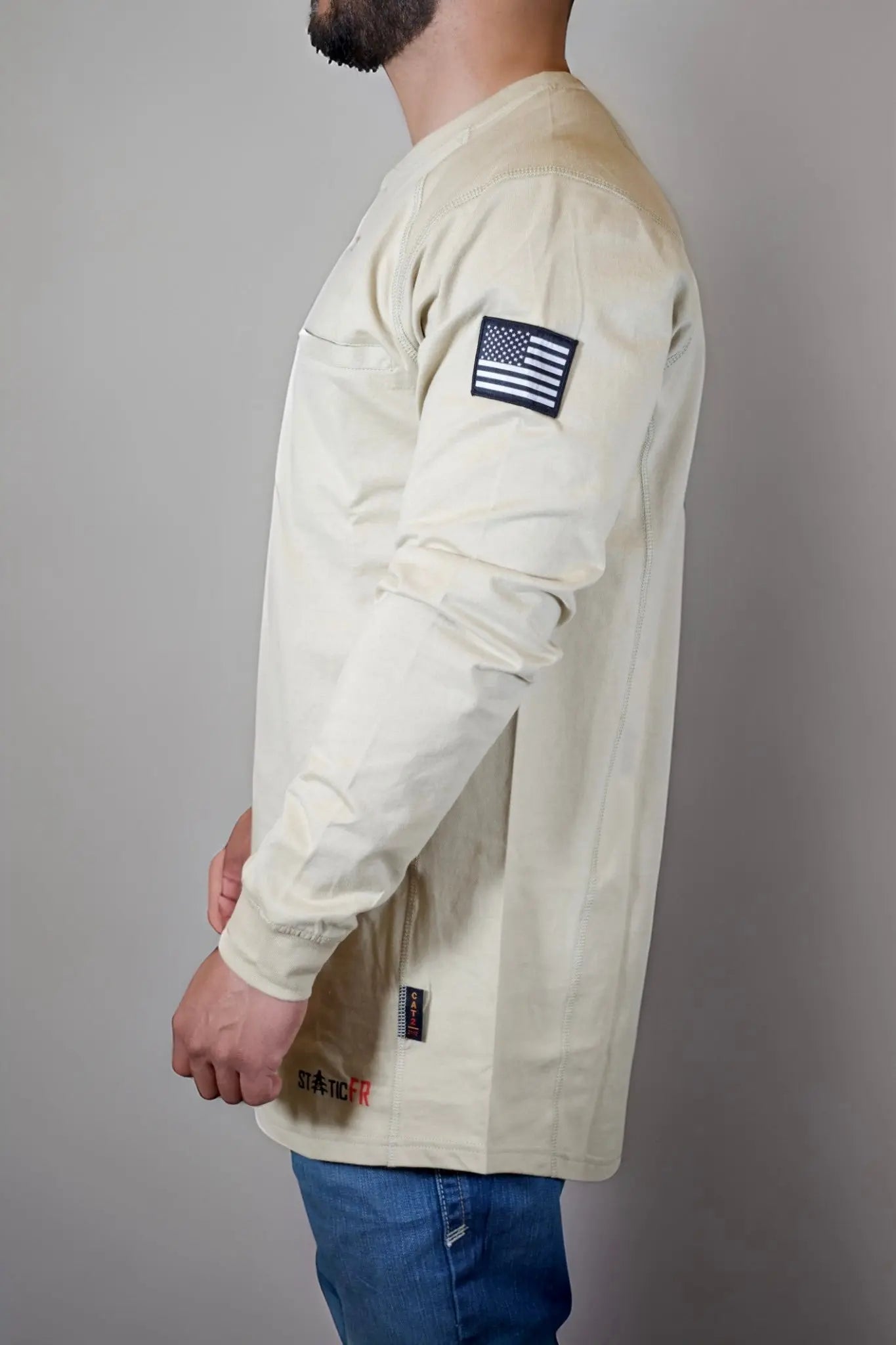 FR 3-Button Henley Shirt - Tan