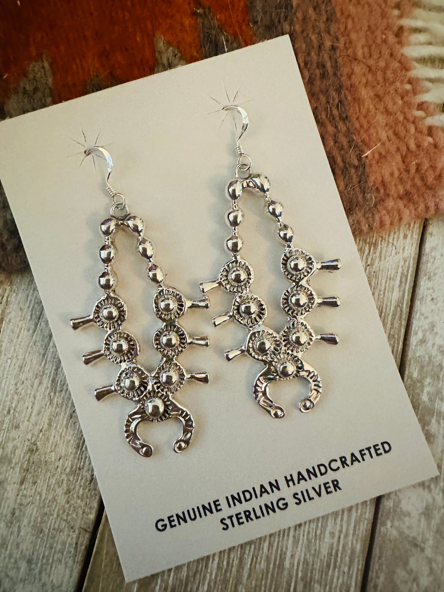 Handcrafted Sterling Silver Squash Blossom Earrings