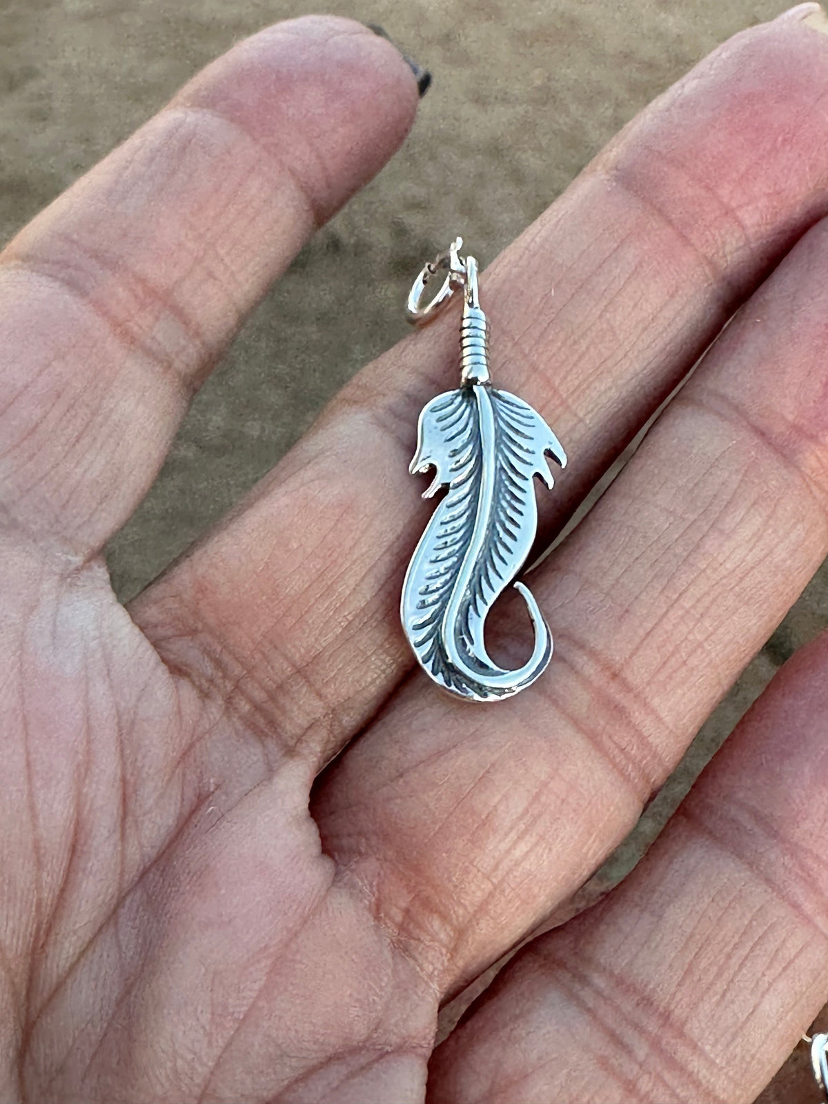 Handcrafted Sterling Silver Feather Charm