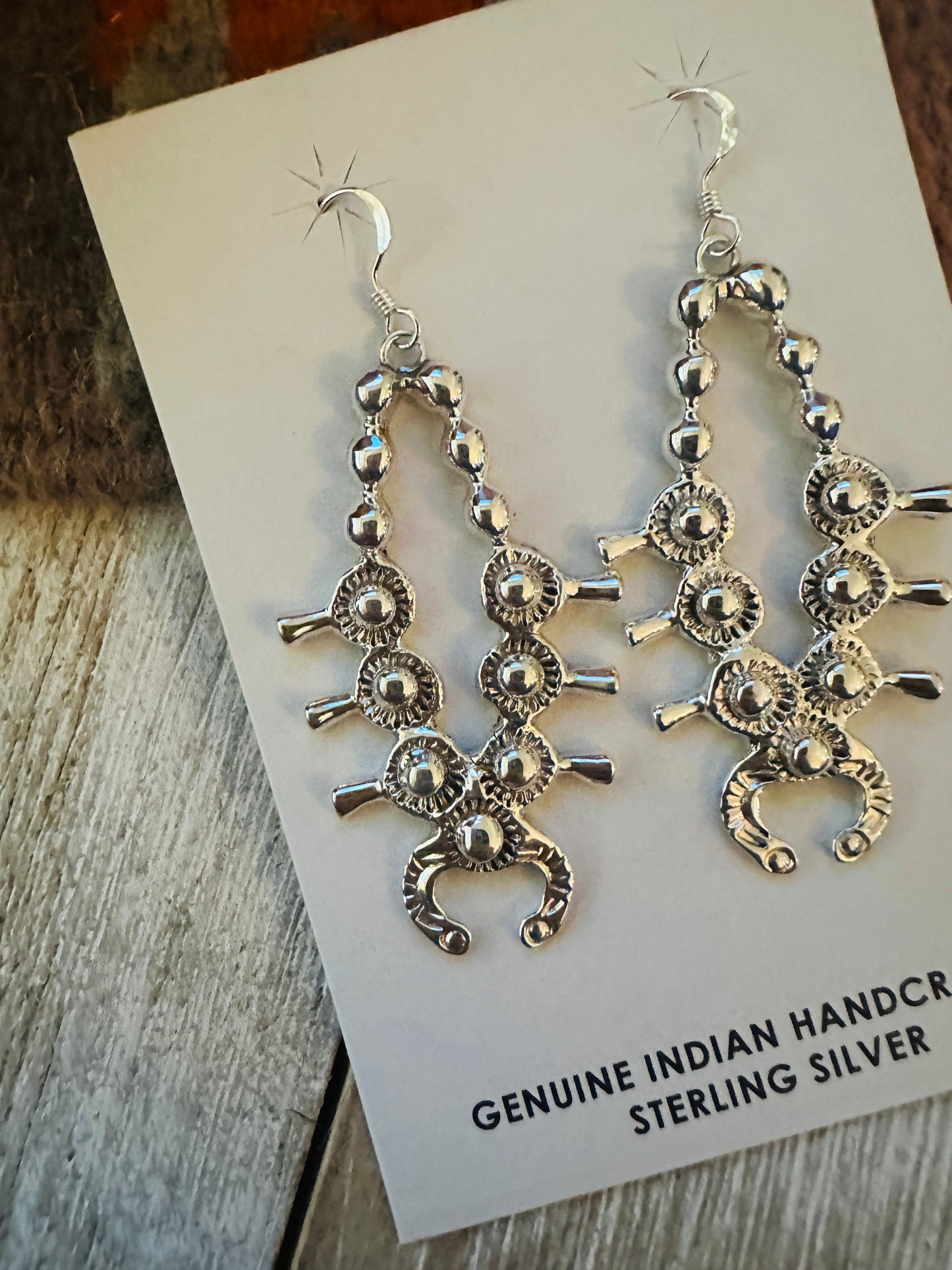 Handcrafted Sterling Silver Squash Blossom Earrings