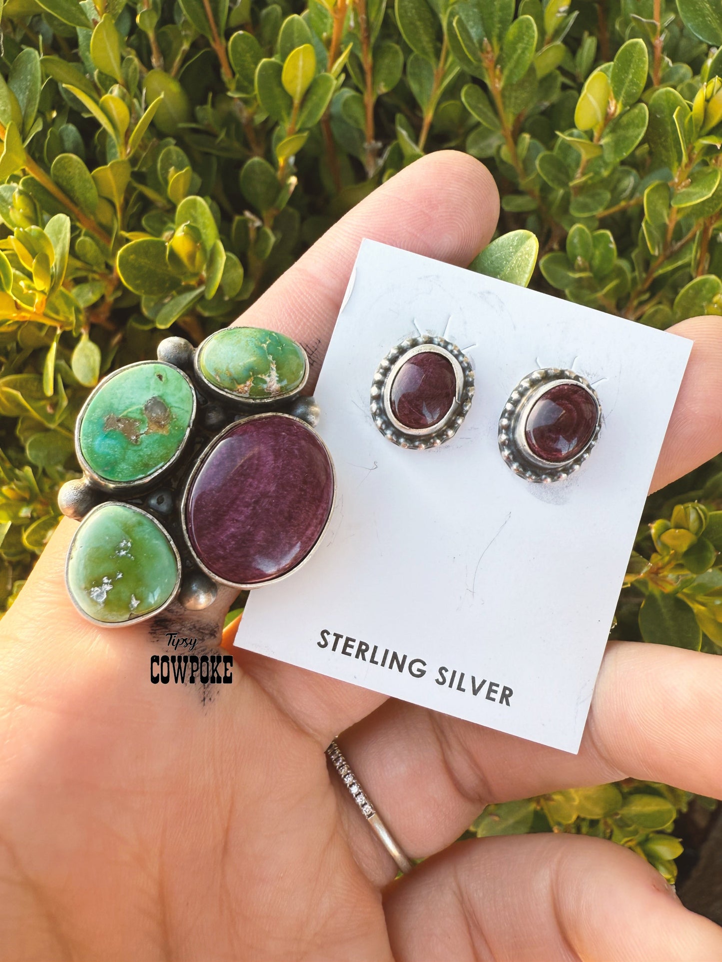 Purple Spiny Oyster Desert Stud Earrings