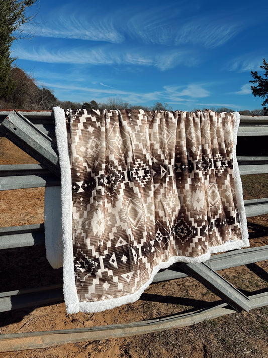 The Chalet Campfire Sherpa Throw Blanket